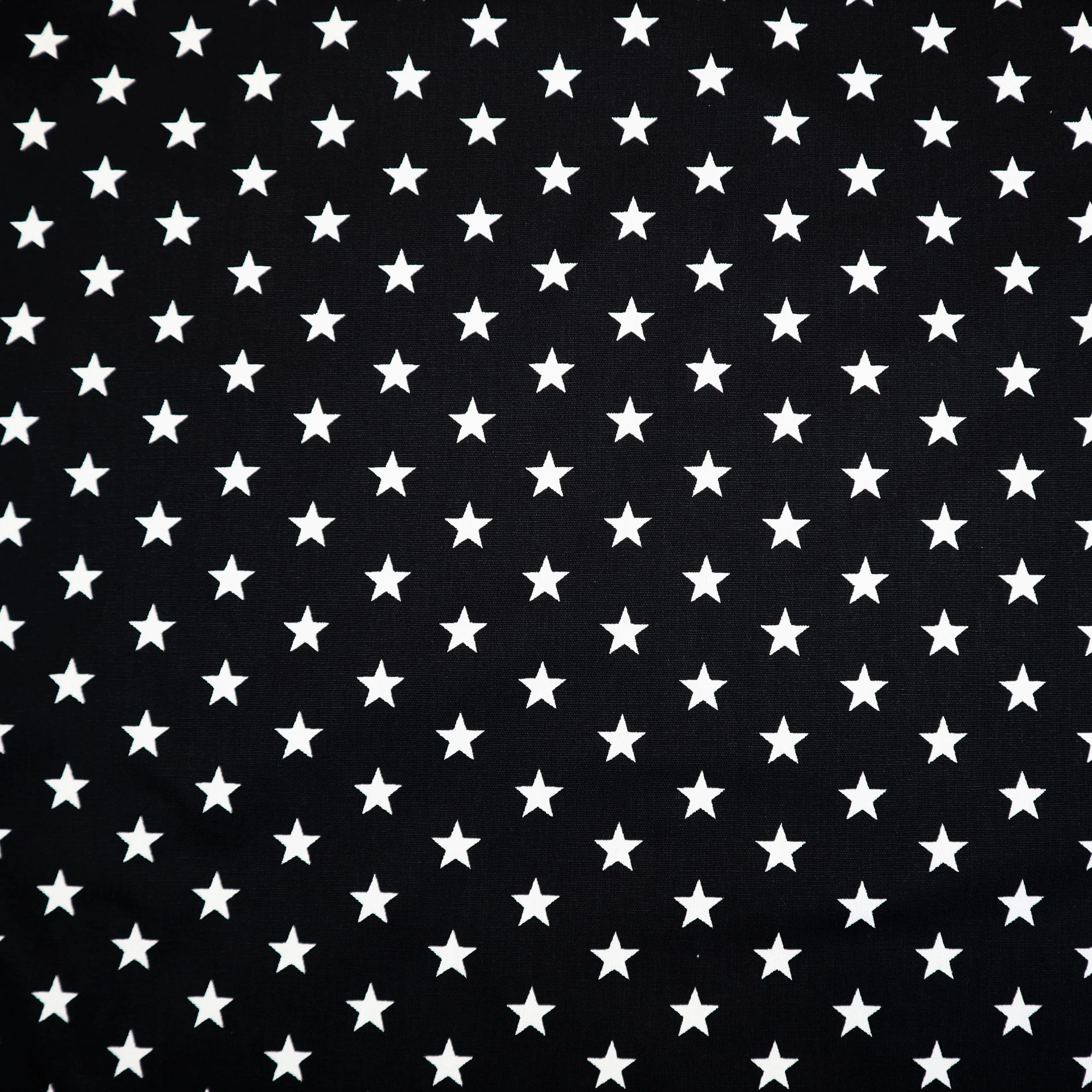 100% Cotton in Black and White Star Print