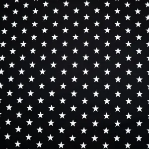 100% Cotton in Black and White Star Print