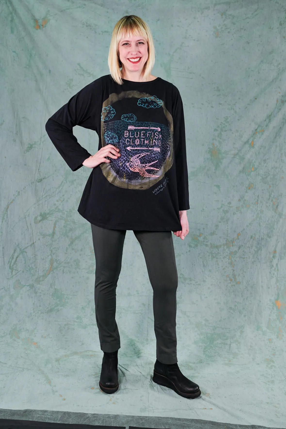 1259 Kaleidoscope Top-Black