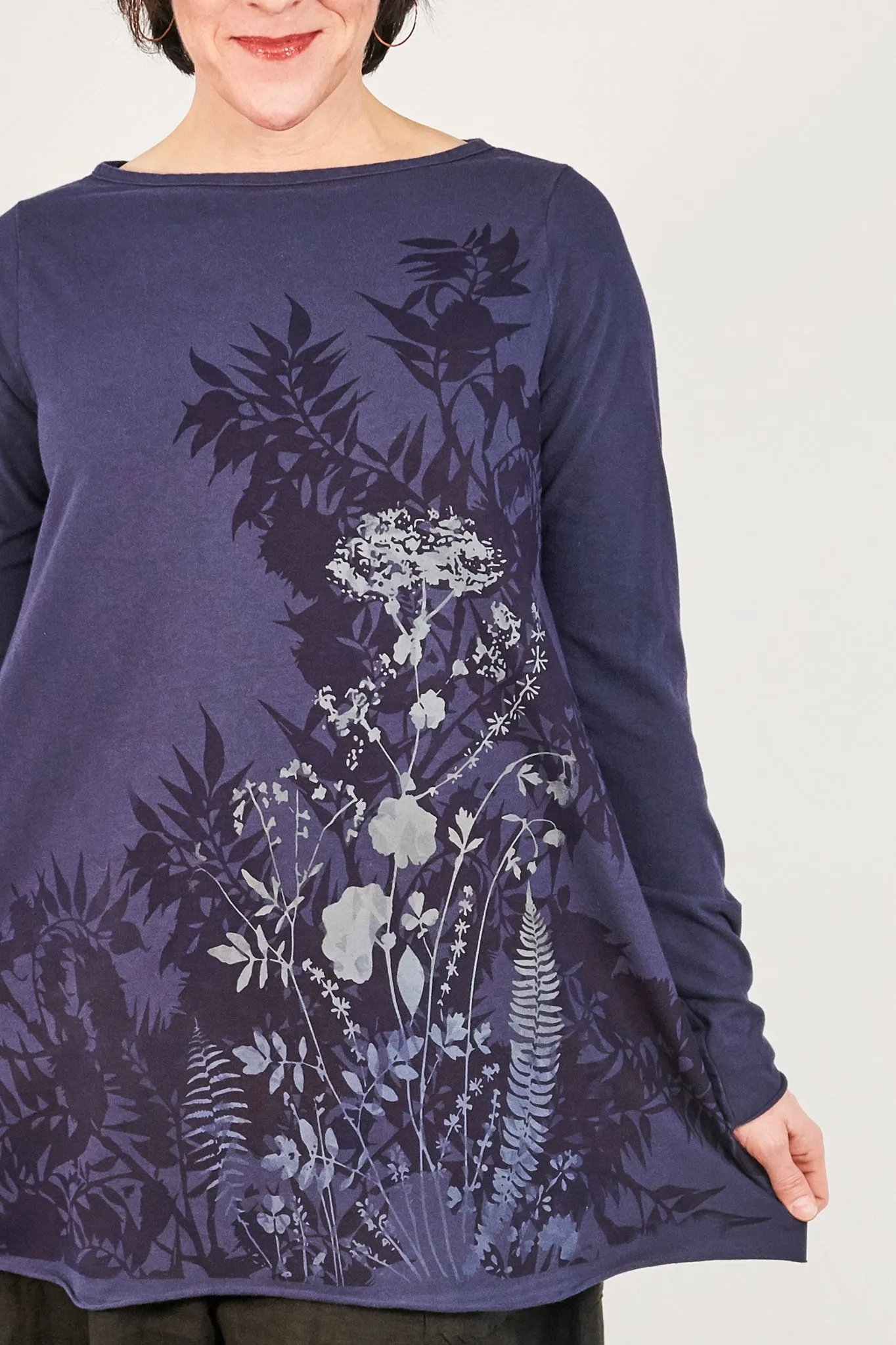 1259 Lisette Top-Indigo Botanical