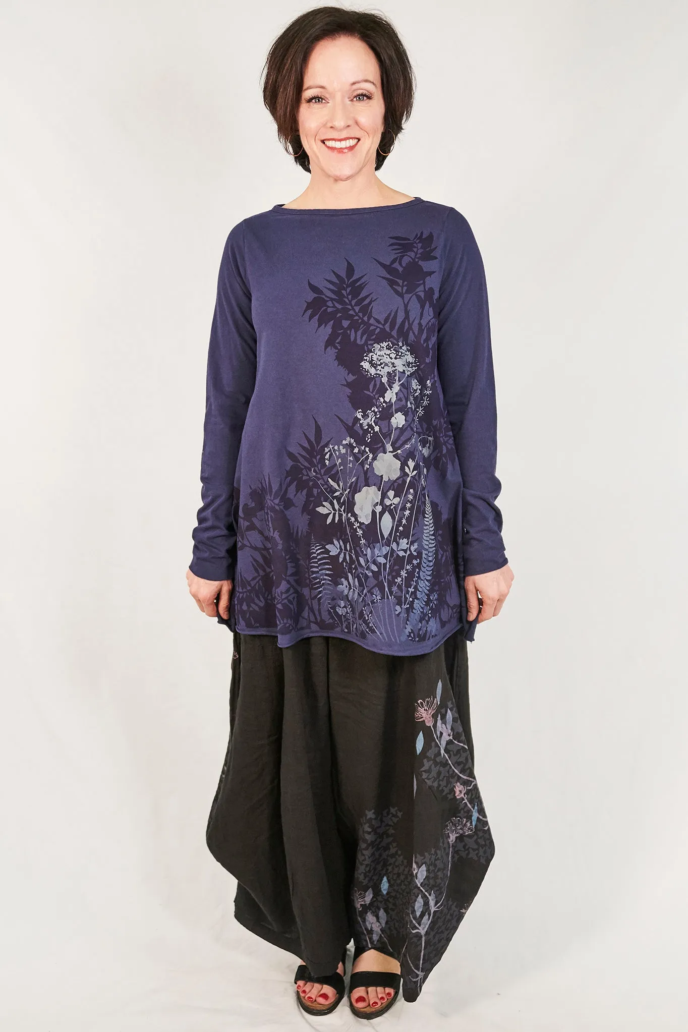 1259 Lisette Top-Indigo Botanical