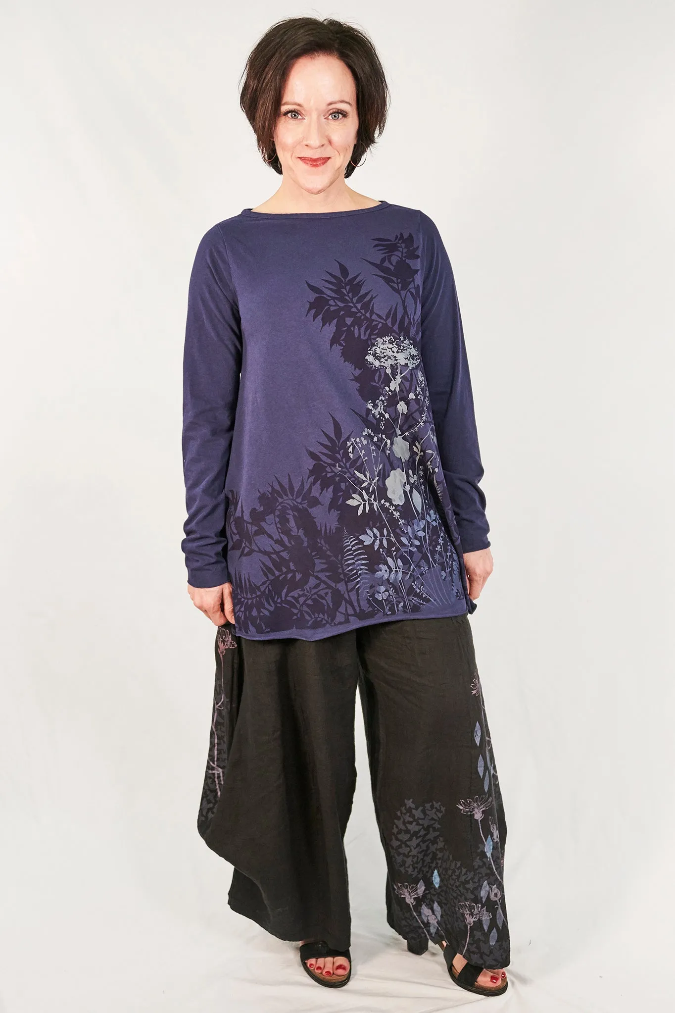 1259 Lisette Top-Indigo Botanical