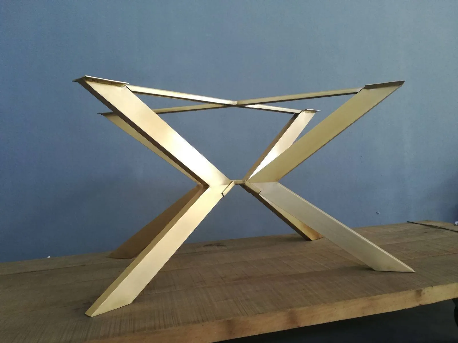 28" H 24" W x 46" L TUG Brass Modern Table Base