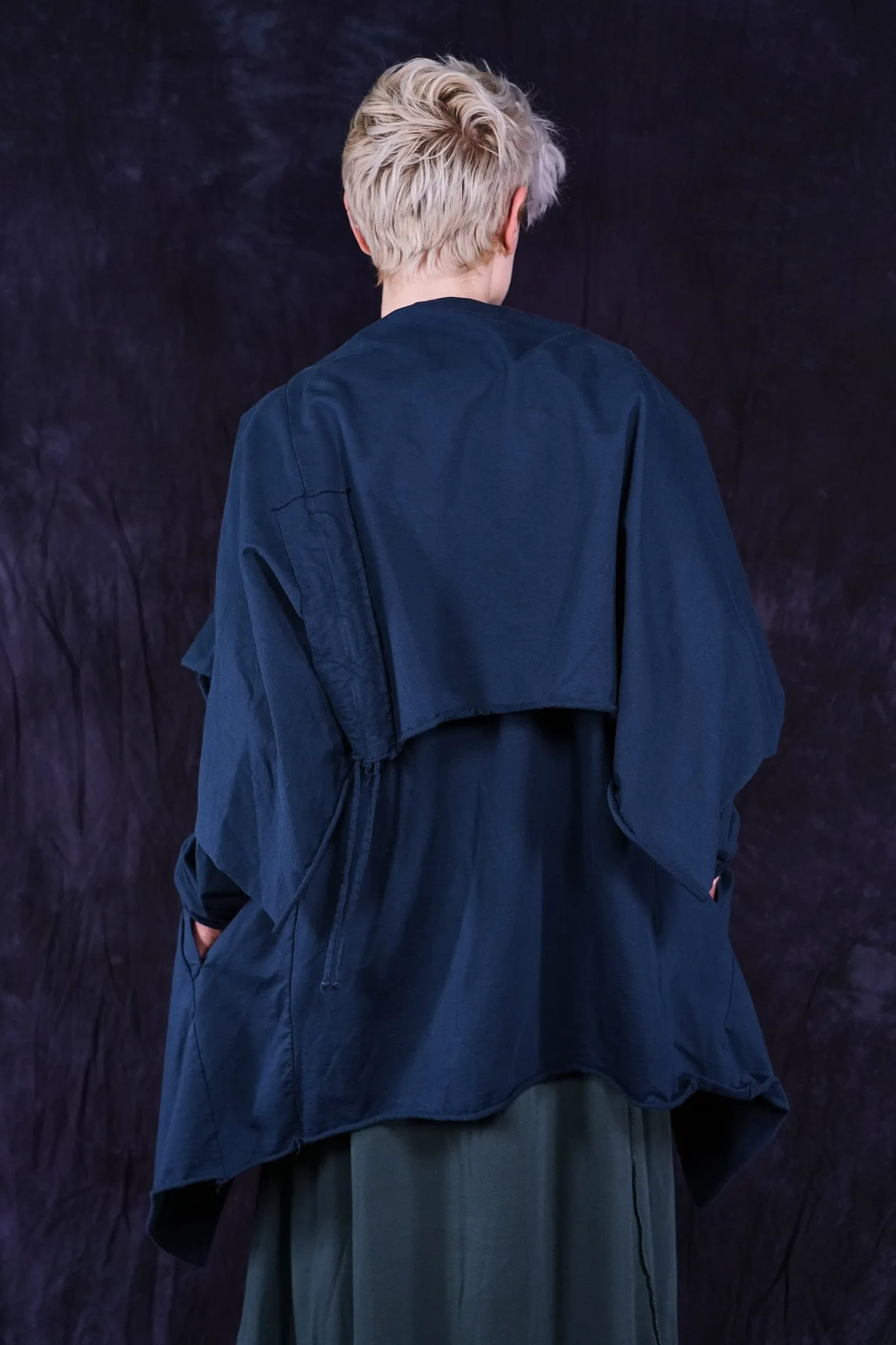 5279 Hi-Lo Drape Cardigan Mood Blue-U