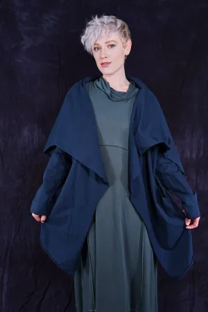 5279 Hi-Lo Drape Cardigan Mood Blue-U