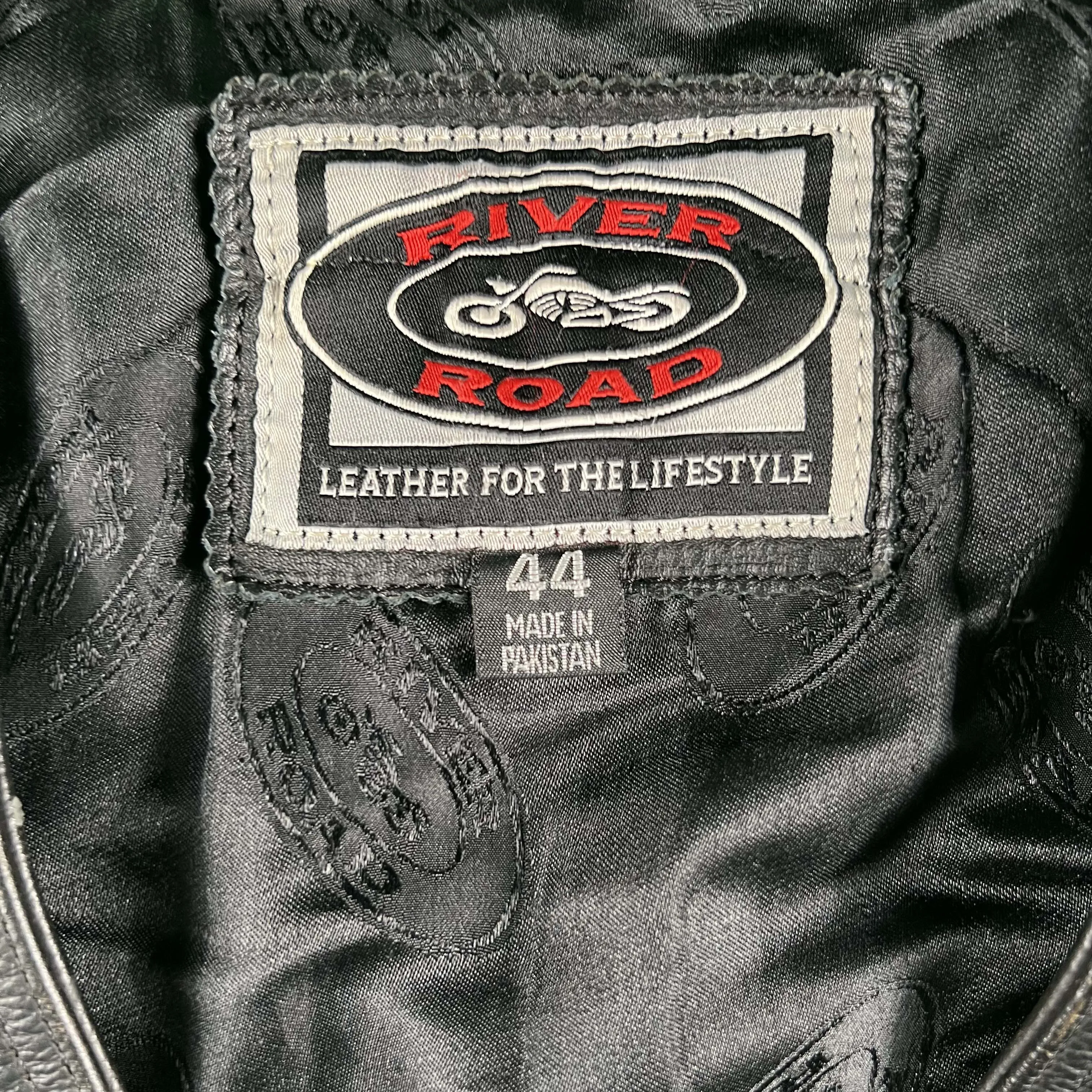90s Black Leather Lace Sided Biker Vest- L