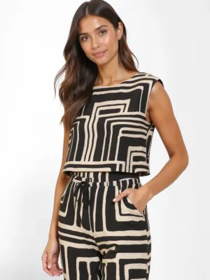 Abstract Geo Print Top