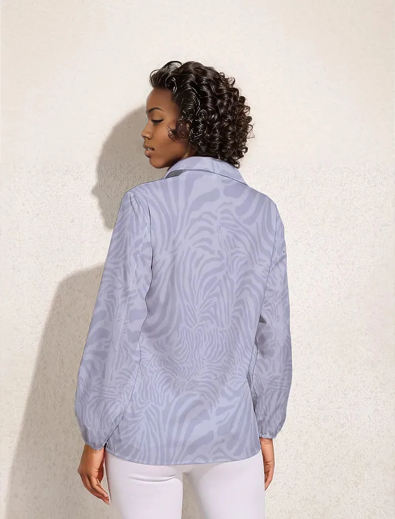 African Blouses | Styles Blue Zebra Print