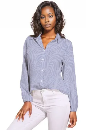 African Blouses | Styles Blue Zebra Print