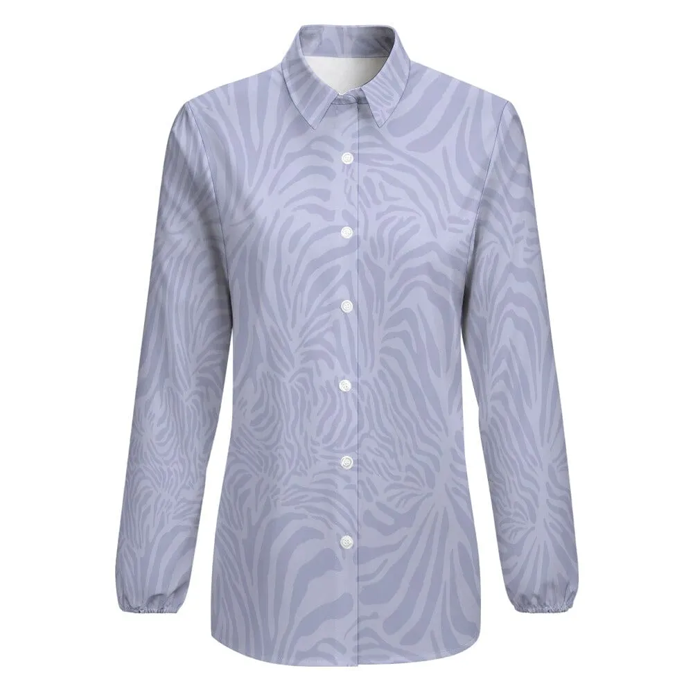 African Blouses | Styles Blue Zebra Print