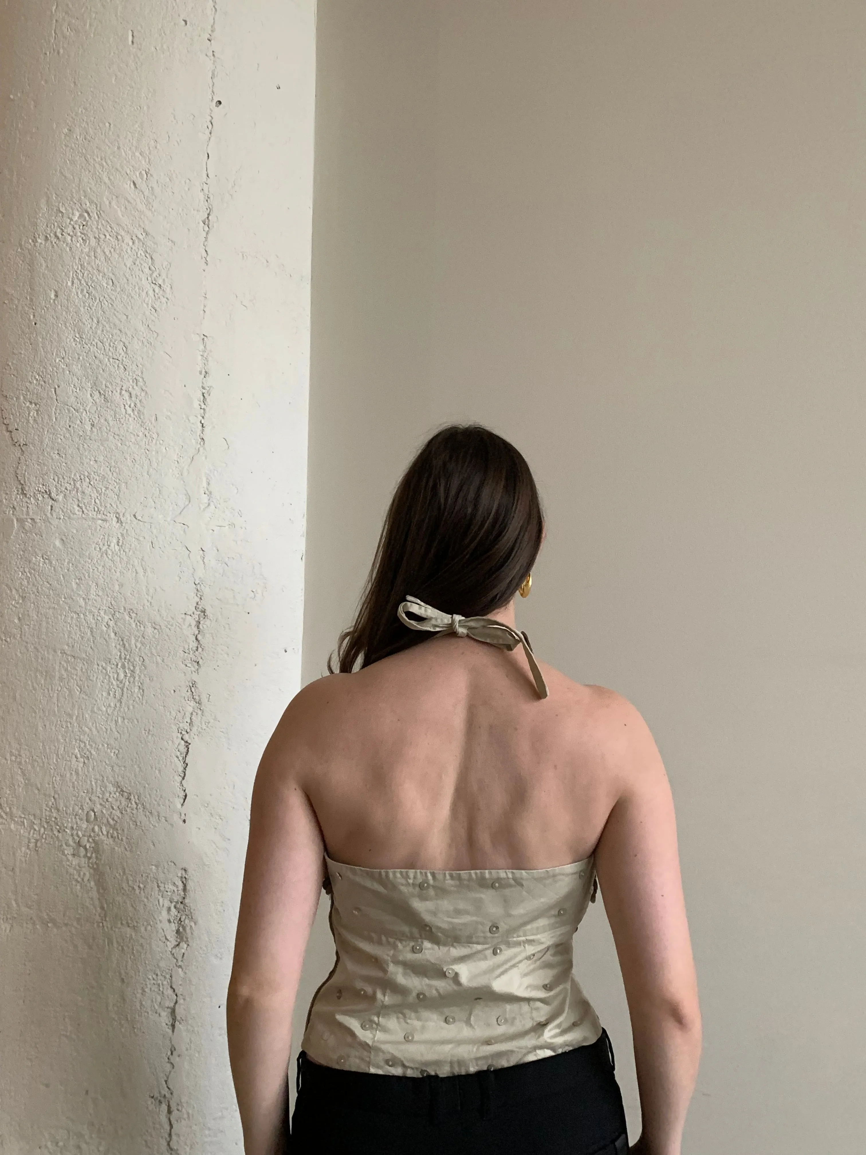 Alberta Ferretti sequin halter top