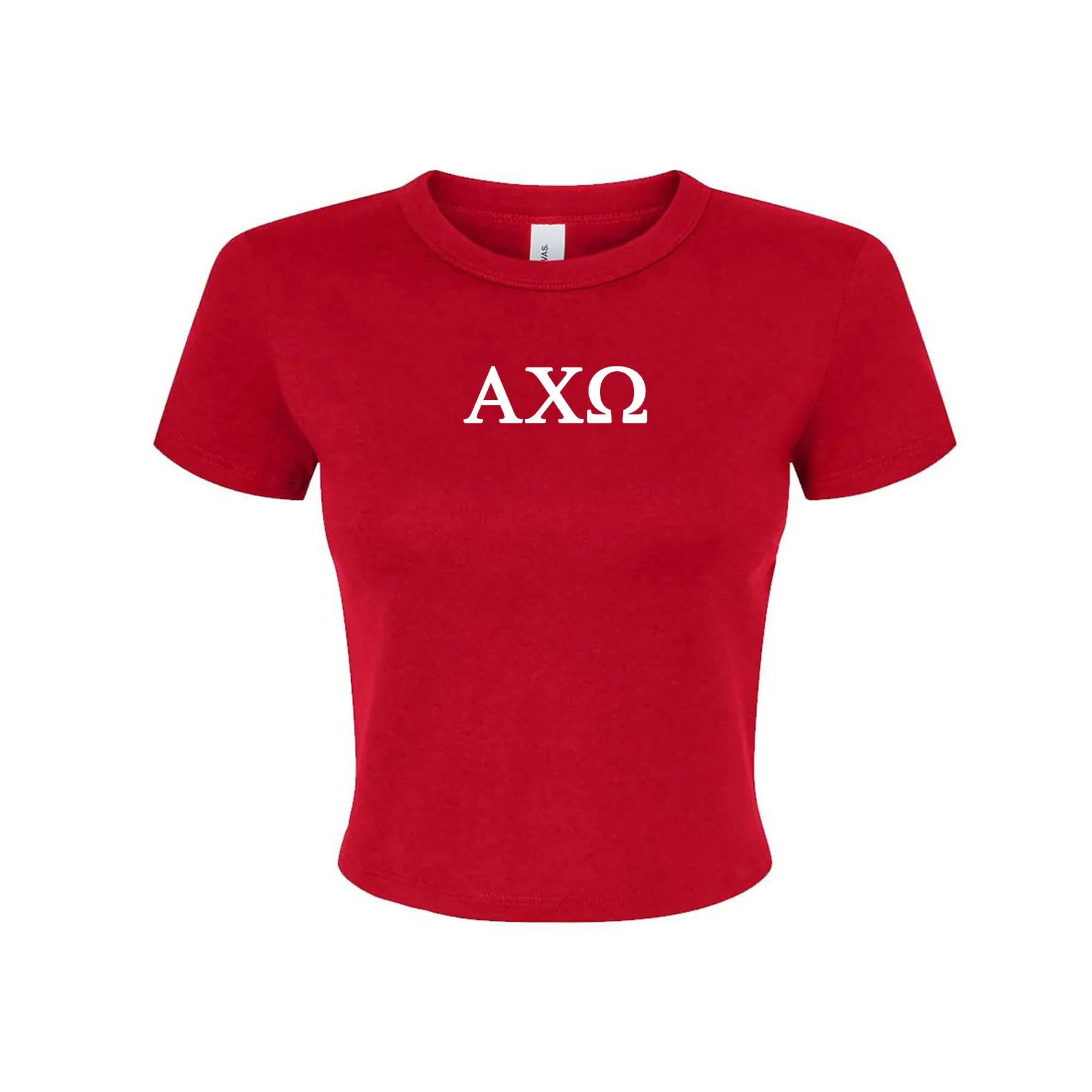 Alpha Chi Omega Cropped Baby Rib Tee - AXO