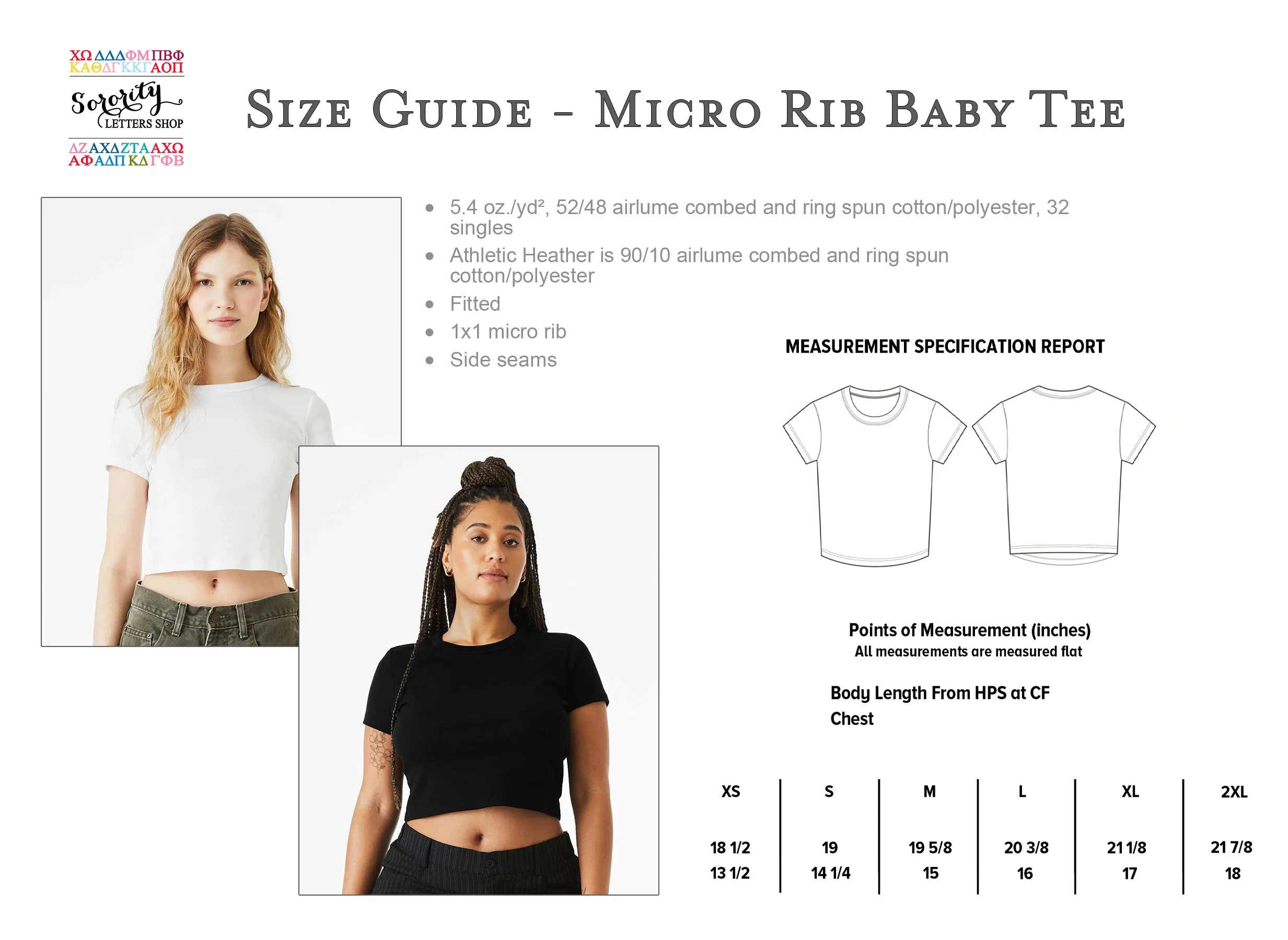 Alpha Chi Omega Cropped Baby Rib Tee - AXO