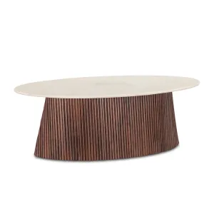 Amalfi Mango Wood and White Marble Coffee Table