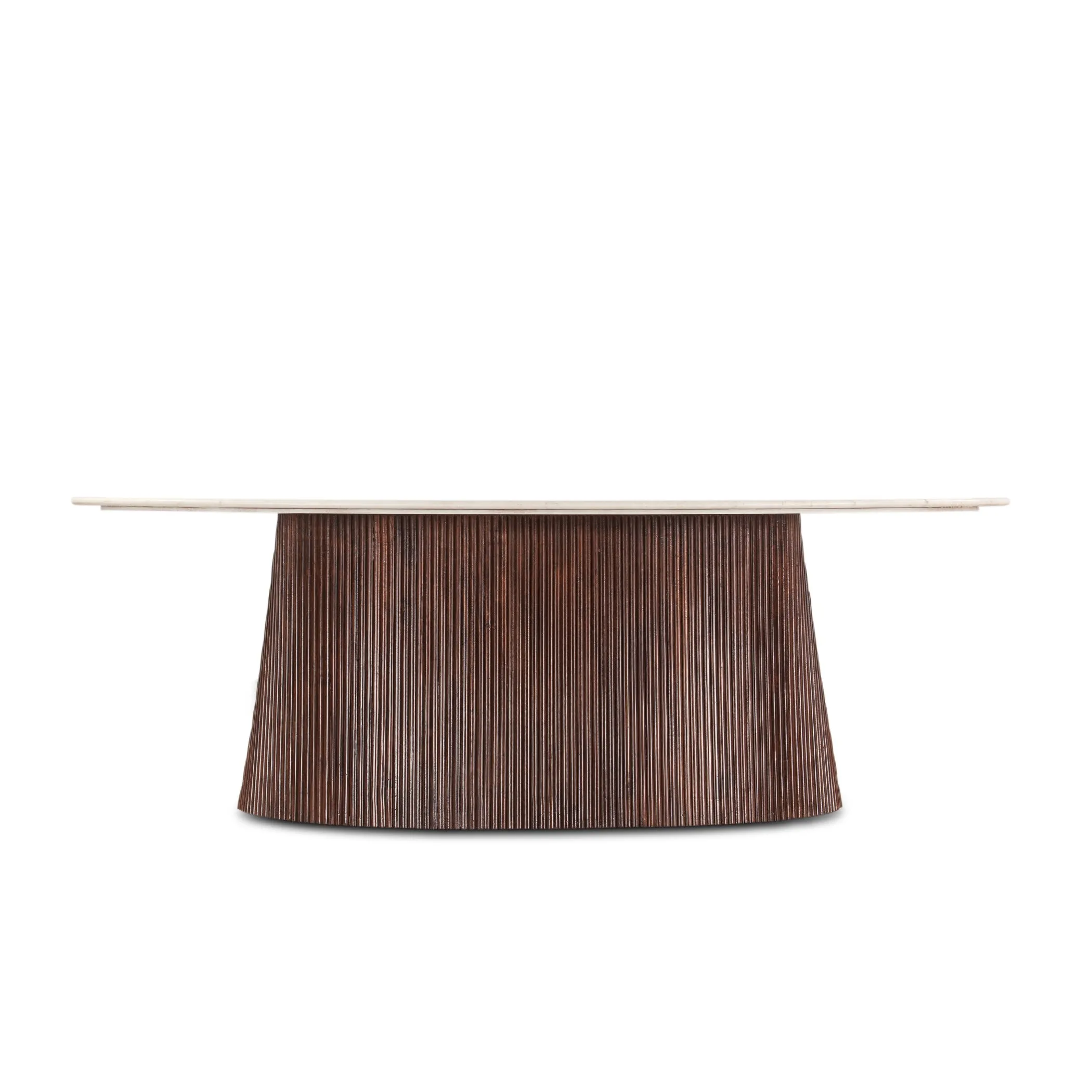 Amalfi Mango Wood and White Marble Dining Table