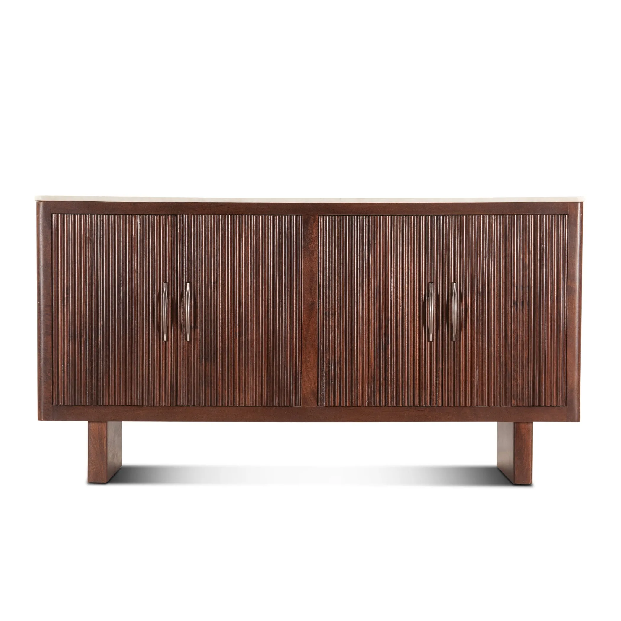 Amalfi Mango Wood and White Marble Sideboard