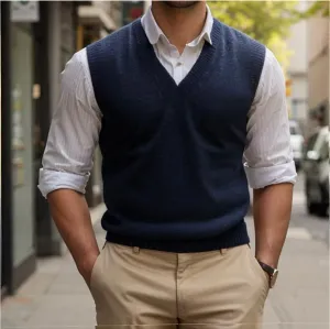 Andrew |  Sleeveless Sweater for Men with V-neck