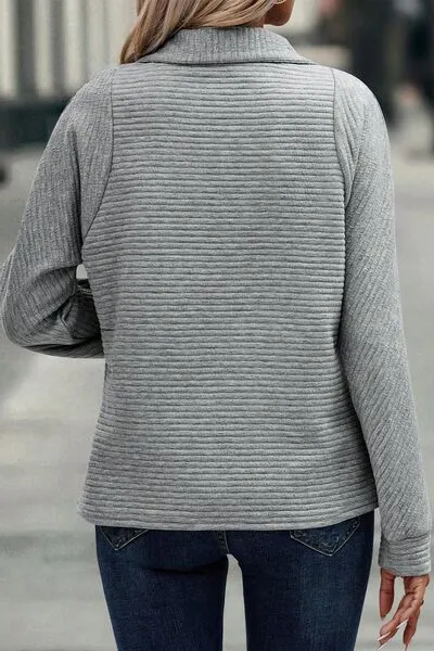 Angie Half Zip Collared Neck Sweatshirt