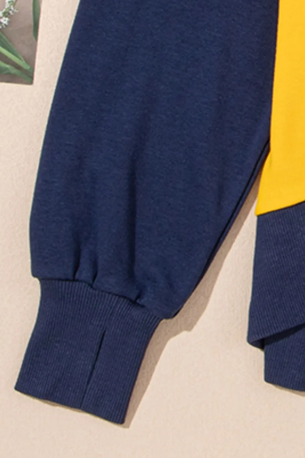 Antonia Contrast Round Neck Long Sleeve Sweatshirt- Deal of the Day!