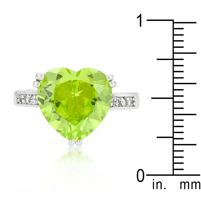 Apple Green Heart Ring
