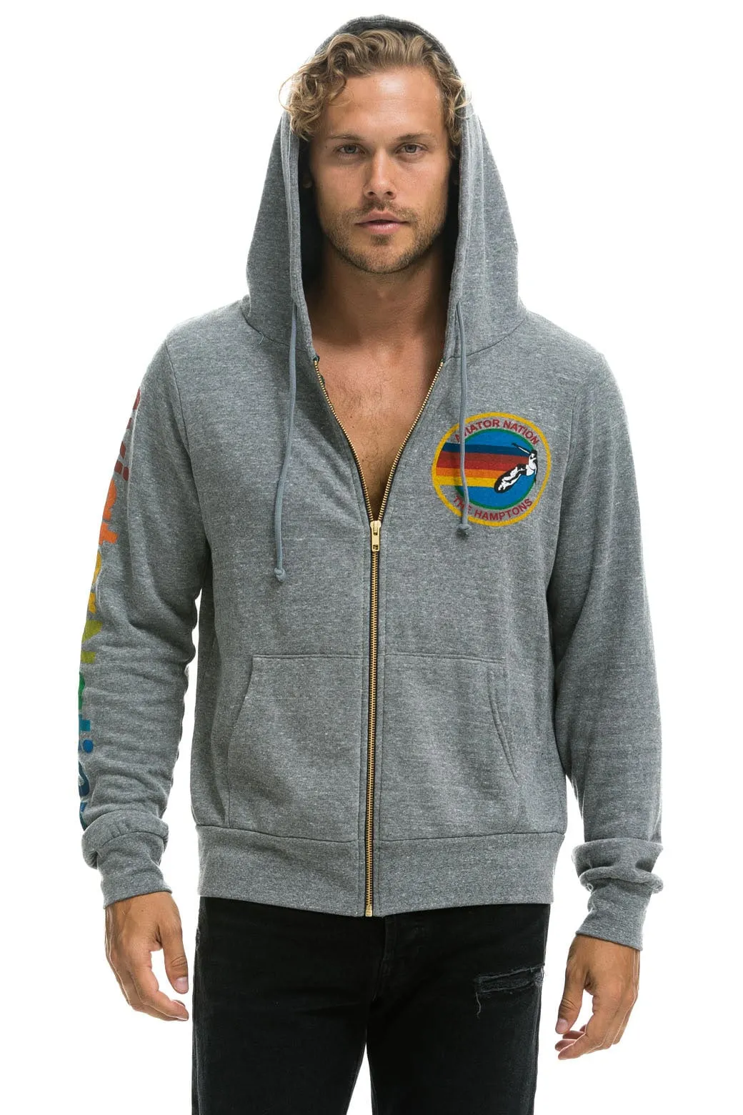 AVIATOR NATION HAMPTONS HOODIE - HEATHER GREY