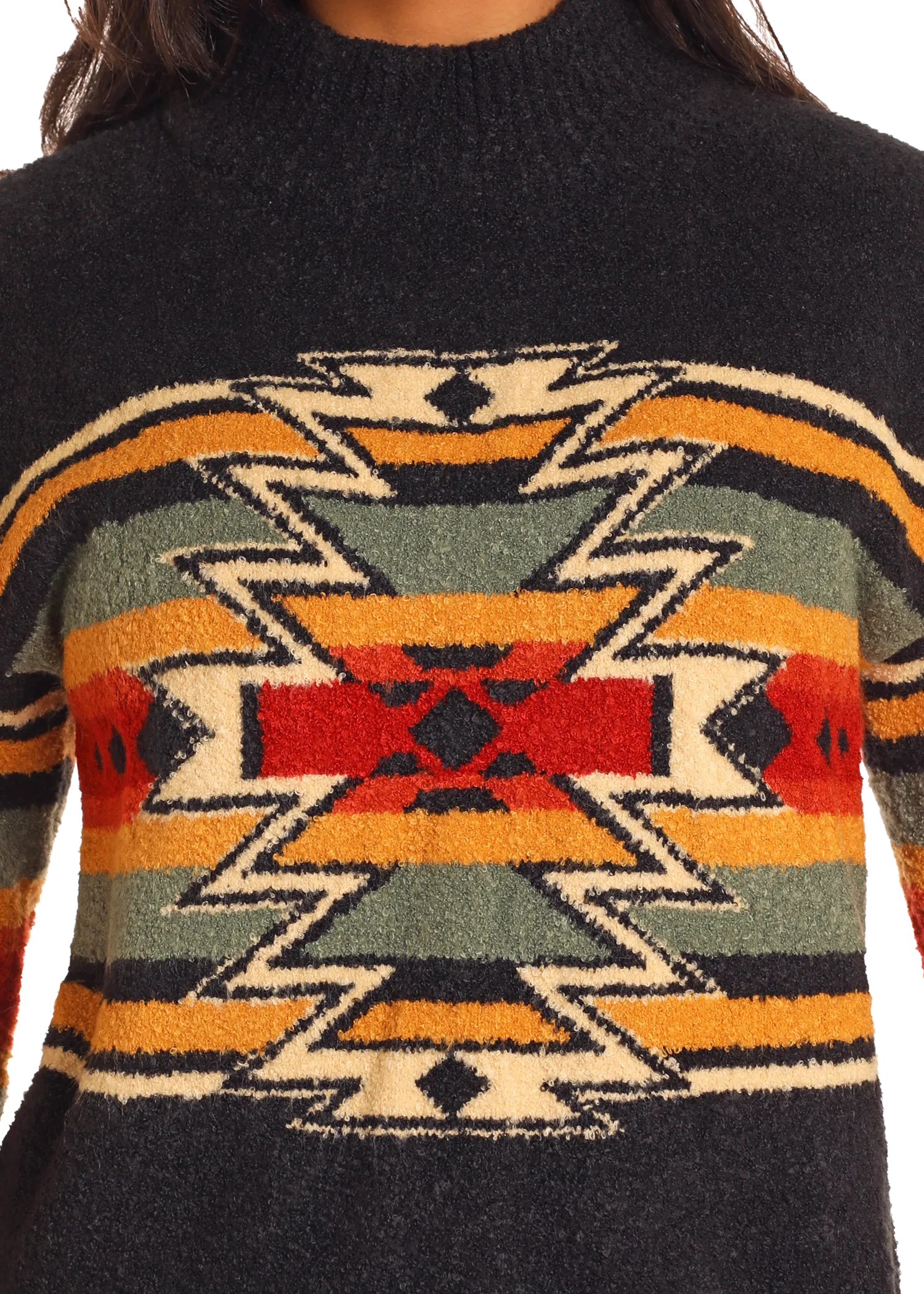 Aztec Mock Neck Sweater