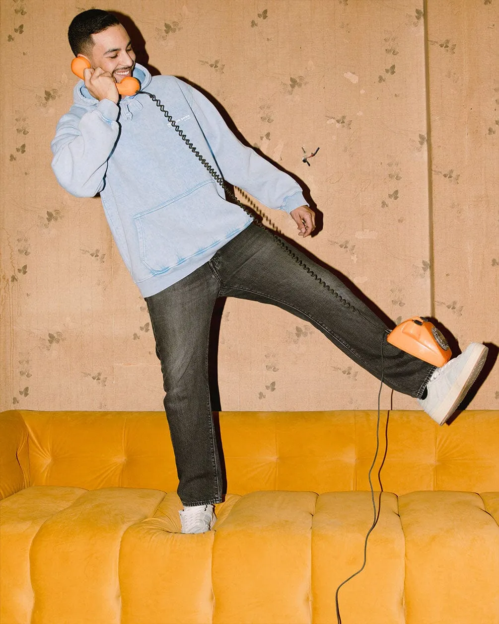 Baby Blue Acid Washed Hoodie