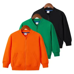 Baby Girls Jacket Kids Boys Full Cotton Coats Fall Solid Zipper Hoodie Top Unisex  Infant Clothes Children's Casual Blazer
