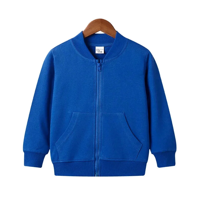 Baby Girls Jacket Kids Boys Full Cotton Coats Fall Solid Zipper Hoodie Top Unisex  Infant Clothes Children's Casual Blazer