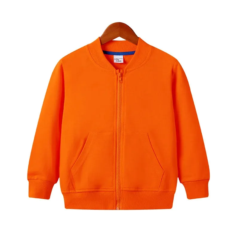 Baby Girls Jacket Kids Boys Full Cotton Coats Fall Solid Zipper Hoodie Top Unisex  Infant Clothes Children's Casual Blazer