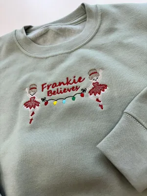 Ballerina Christmas lights Kids personalised sweater
