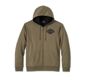 Bar & Shield Sherpa Full Zip Hoodie - Grape Leaf