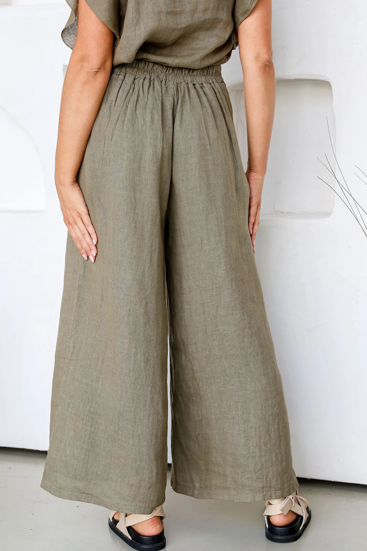 'Barbados' Linen Pant - Slate