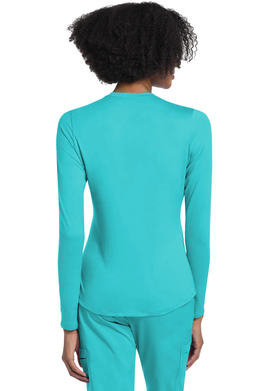 Basics CK773 Long Sleeve Underscrub Knit Tee Turquoise