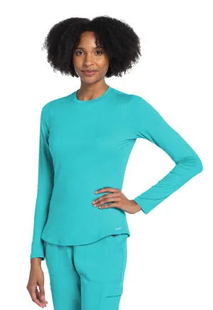 Basics CK773 Long Sleeve Underscrub Knit Tee Turquoise