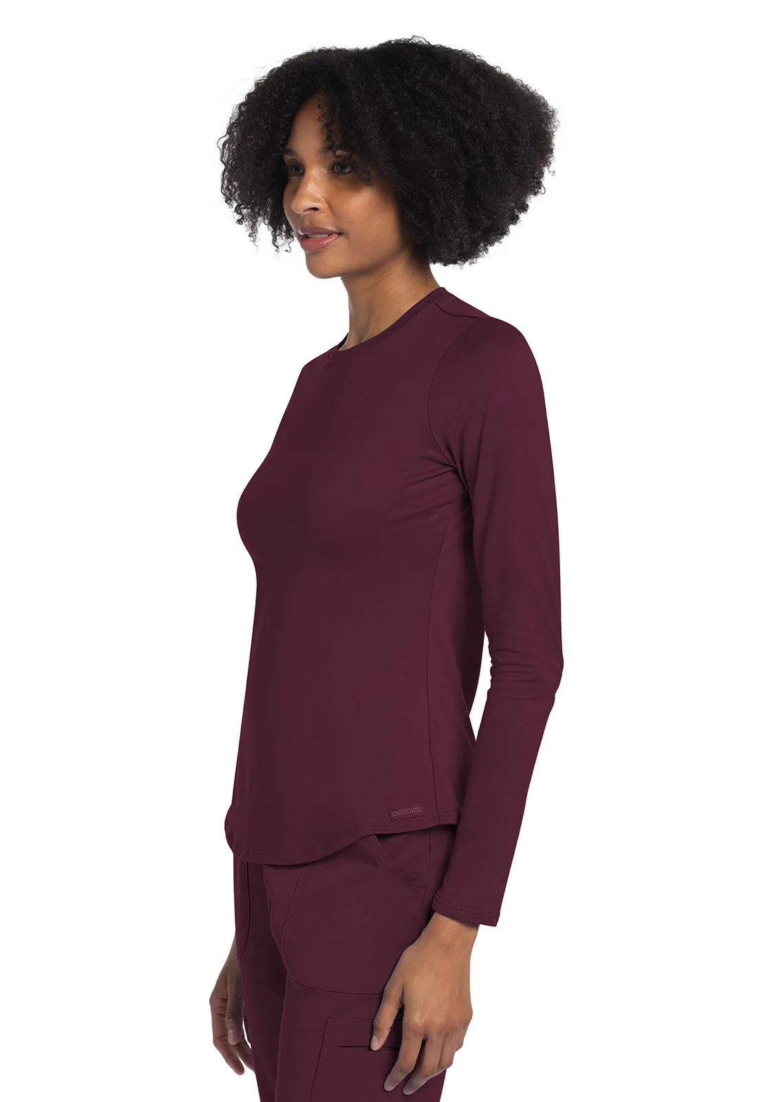 Basics CK773 Long Sleeve Underscrub Knit Tee Wine