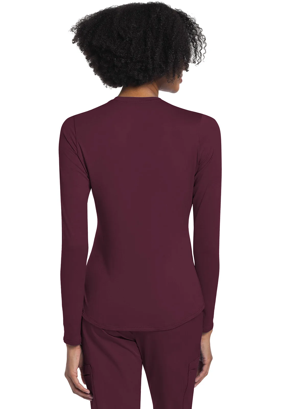 Basics CK773 Long Sleeve Underscrub Knit Tee Wine