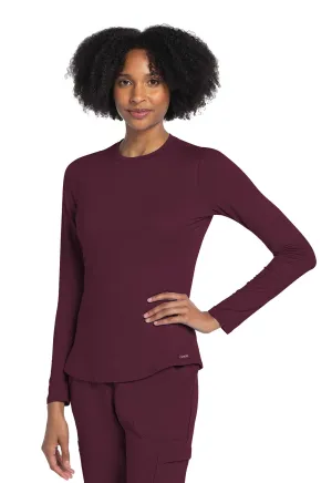 Basics CK773 Long Sleeve Underscrub Knit Tee Wine
