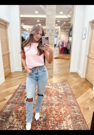 Bayless Pink Sleeveless Top