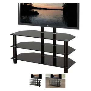 Bebelelo 48" L Modern TV Stand with S Pattern Large Shelves, Espresso