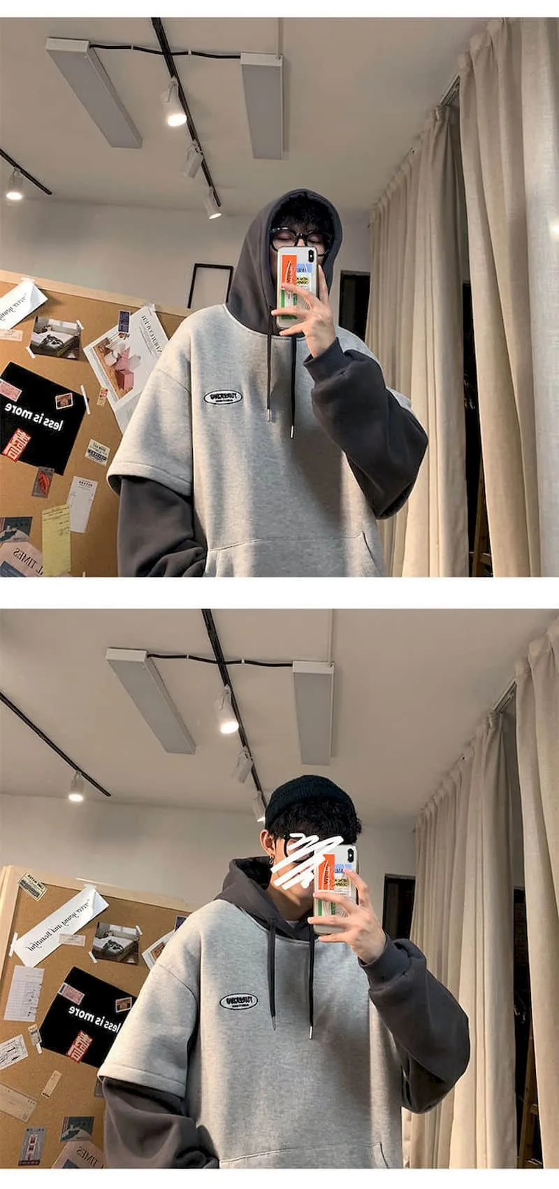 BerryBetty - Spring Outfits 2024 Trends Hoodies Women Sweatshirt Couple Autumn/winter Fake Two-piece Hooded Pullover Student Korean Style Loose Top Velvet Thick Jacket