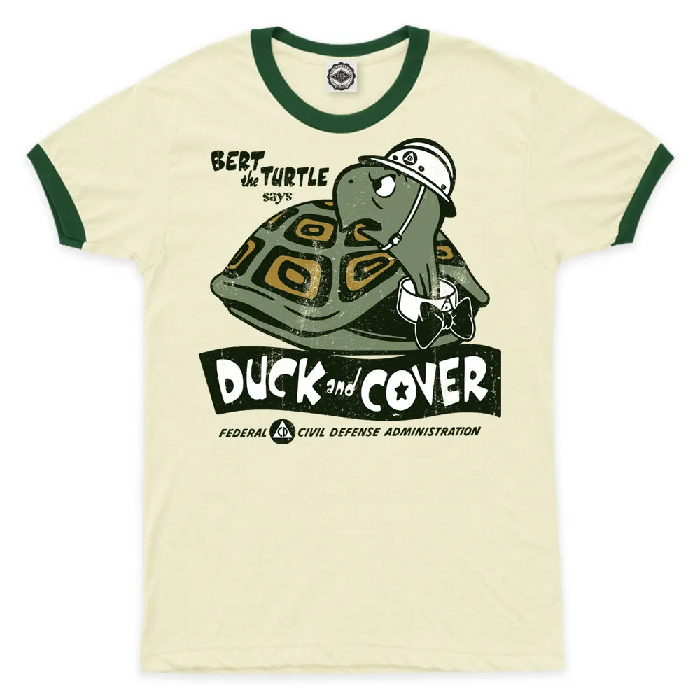 Bert The Turtle "Duck & Cover" Men's Ringer Tee
