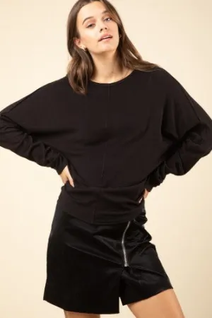 Black Comfy Knit Dolman L/S