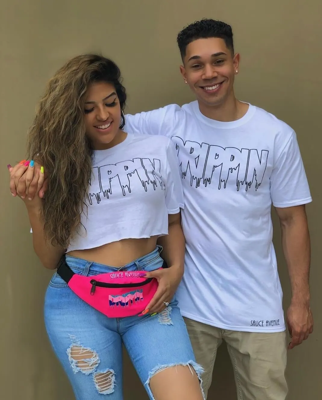 Black Drippin Outline | White Tee