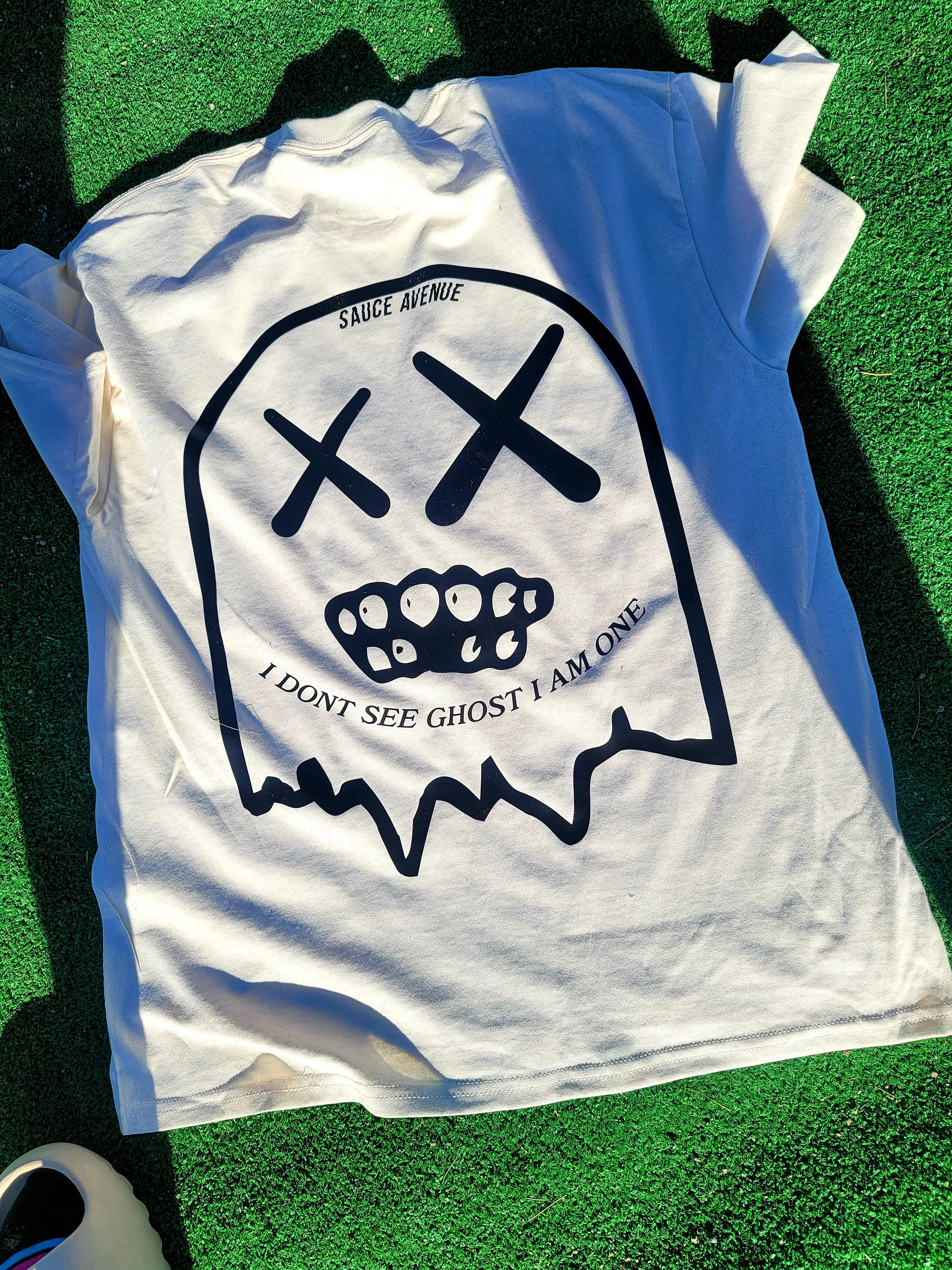 Black I Don't See Ghost I Am One | Natural Tee