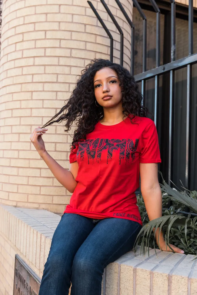 Black Paisley Bandana Drippin | Red Tee