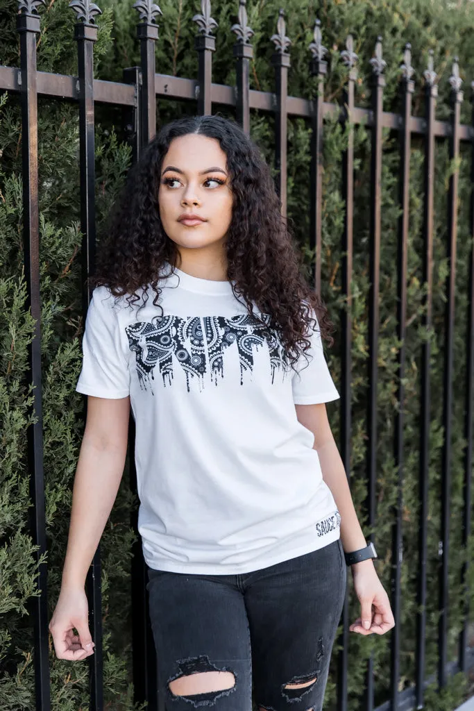 Black Paisley Bandana Drippin | White Tee