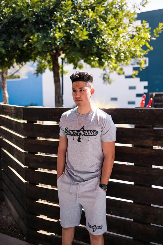 Black SA Drip | Gray Tee