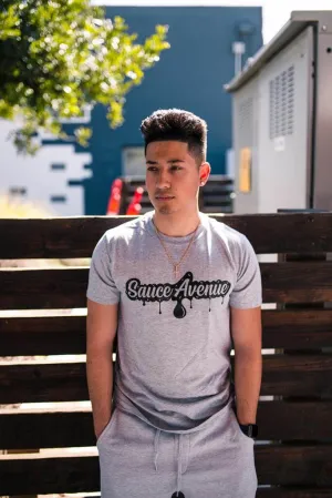 Black SA Drip | Gray Tee