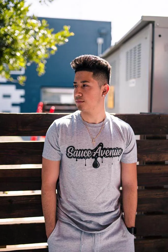 Black SA Drip | Gray Tee
